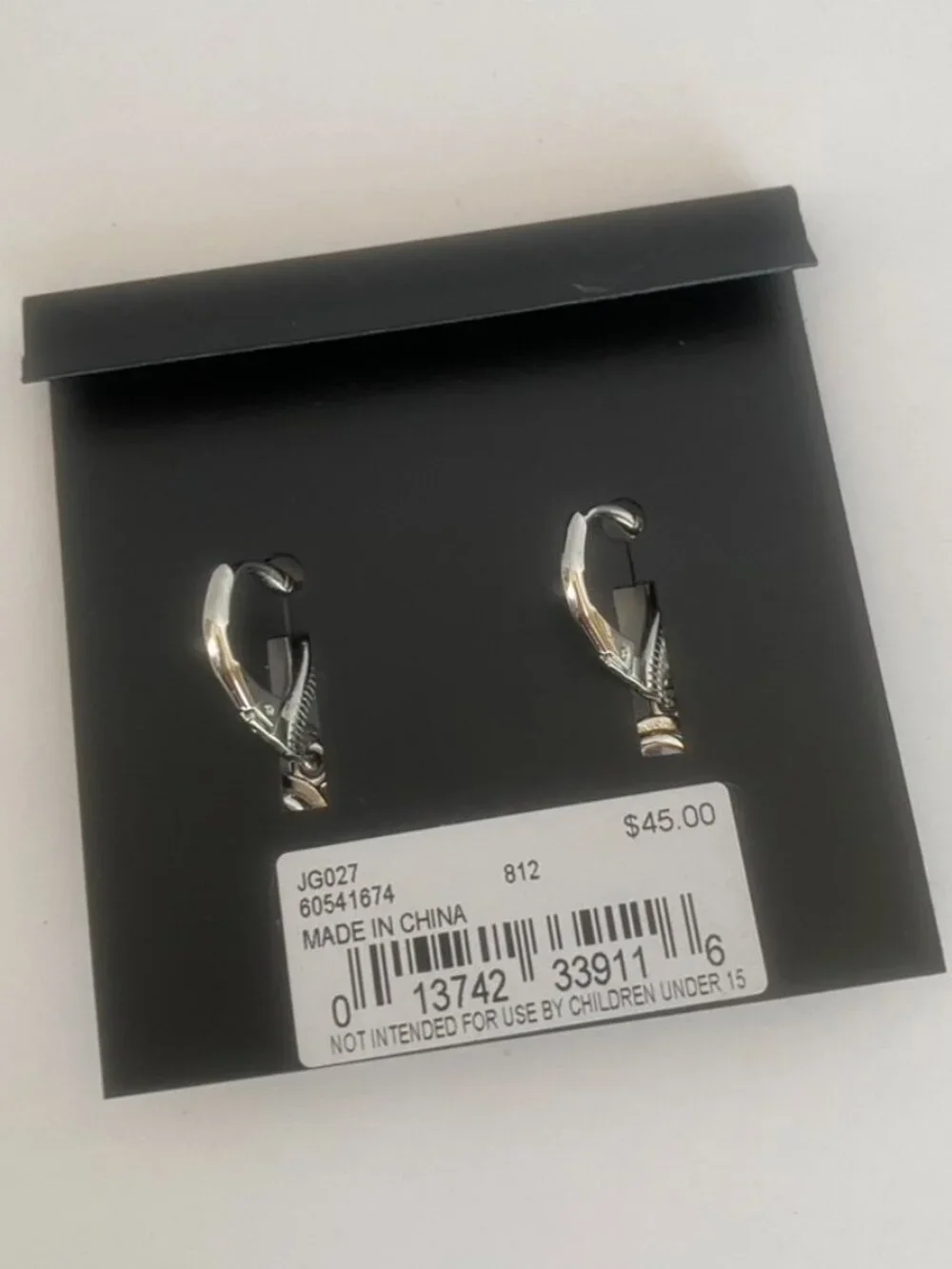 Givenchy Silver Tone Cubic Zirconia Oval Earrings Set NEW